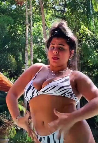 3. Wonderful Julia Antunes Shows Cleavage in Zebra Bikini