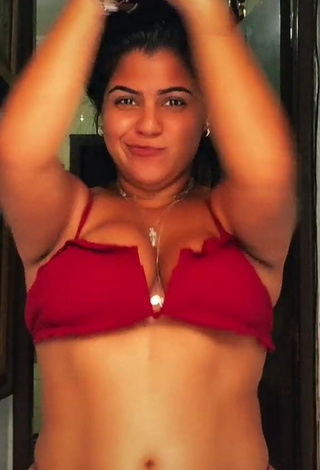 Amazing Julia Antunes Shows Cleavage in Hot Red Bikini and Bouncing Breasts