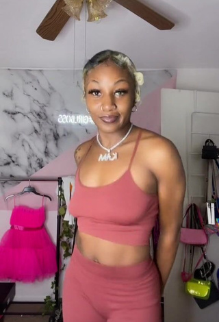 1. Captivating Kam Tunechi in Pink Crop Top