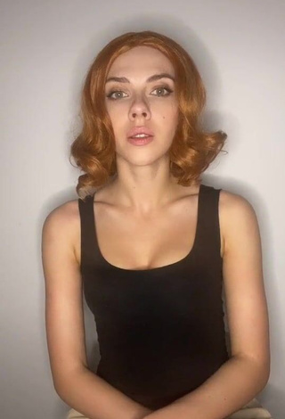 Erotic Kate Shumskaya in Black Tank Top