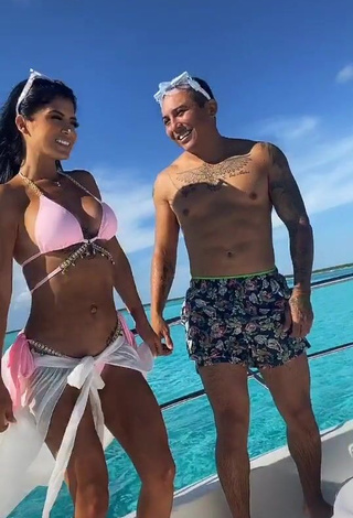 1. Irresistible Kimberly Flores in Pink Bikini Top on a Boat