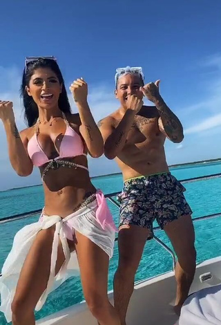 3. Irresistible Kimberly Flores in Pink Bikini Top on a Boat