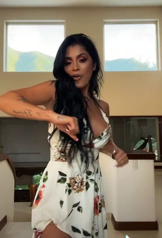 3. Captivating Kimberly Flores Shows Cleavage in Floral Dress