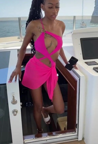 Erotic Lala Milan in Firefly Rose Swimsuit on a Boat