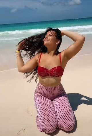 3. Erotic Lana in Red Bikini Top at the Beach