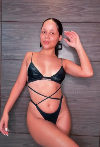 2. Sweet Laura Brito in Cute Black Bikini