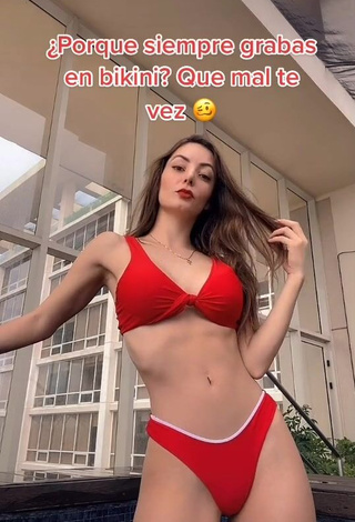 1. Andrea Caro Looks Adorable in Red Bikini