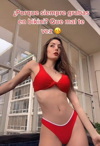 Andrea Caro Looks Adorable in Red Bikini