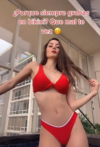 3. Andrea Caro Looks Adorable in Red Bikini