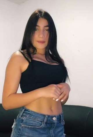 1. Irresistible Valentina Quintero in Black Crop Top