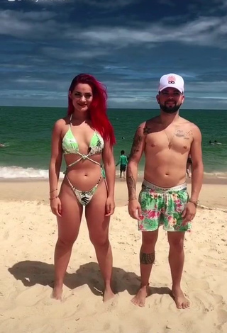 1. Mayca Delduque in Cute Floral Bikini at the Beach