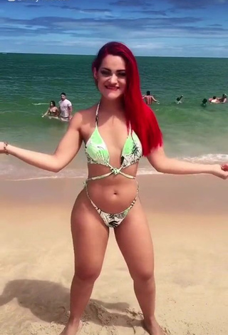 1. Attractive Mayca Delduque in Floral Bikini at the Beach