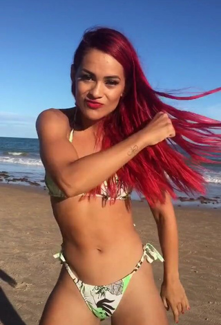 2. Mayca Delduque in Nice Floral Bikini at the Beach