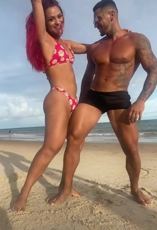 Hottest Mayca Delduque in Floral Bikini at the Beach