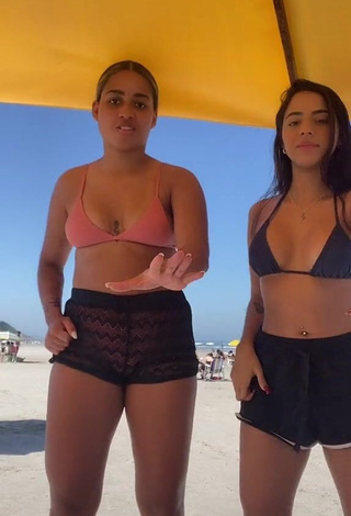 3. Cute Paloma Roberta Silva Santos in Bikini Top at the Beach