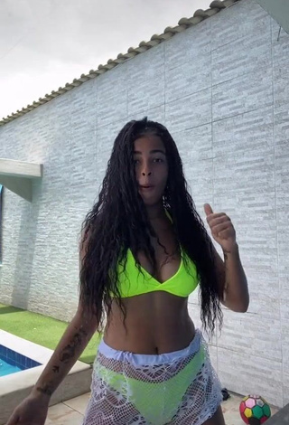 Captivating MC Lya in Lime Green Bikini