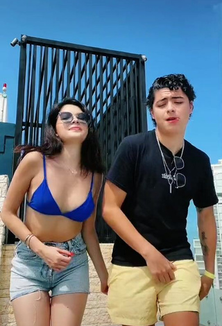 3. Hot Michelle Mendizábal in Blue Bikini Top