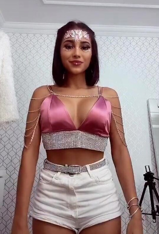 Beautiful Nanda Caroll in Sexy Pink Crop Top