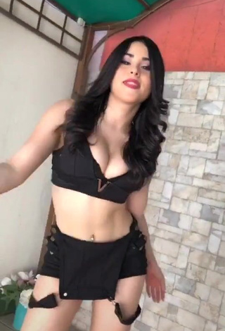 1. Cute Ónice Flores Shows Cleavage in Black Sport Bra and Bouncing Boobs