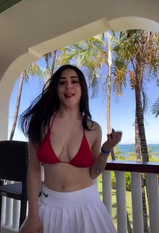 1. Captivating Ónice Flores Shows Cleavage in Red Bikini Top and Bouncing Boobs