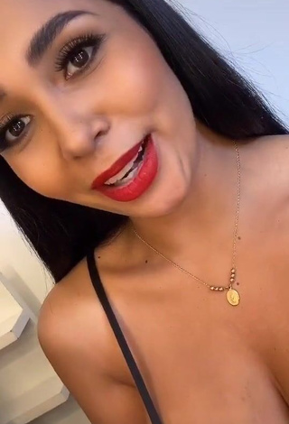 Cute Pao Castillo Shows Cleavage in Black Top