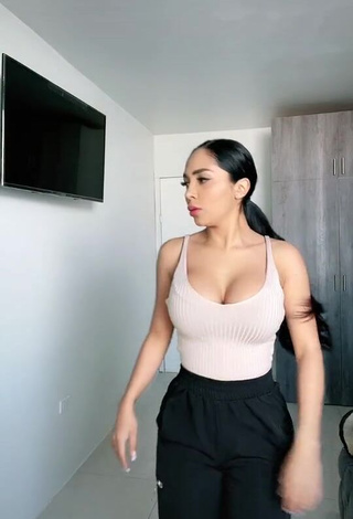 1. Hot Pao Castillo Shows Cleavage in Grey Top and Bouncing Boobs