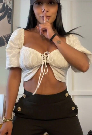 Sexy Pao Castillo Shows Cleavage in White Crop Top