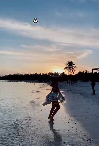 Adorable Rosángela Espinoza Shows Cleavage in Seductive White Bikini at the Beach