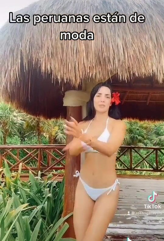 3. Lovely Rosángela Espinoza Shows Cleavage in White Bikini