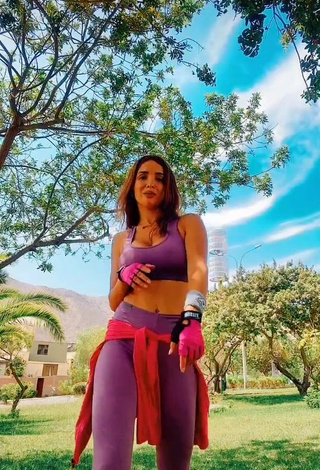 1. Erotic Rosángela Espinoza in Purple Leggings