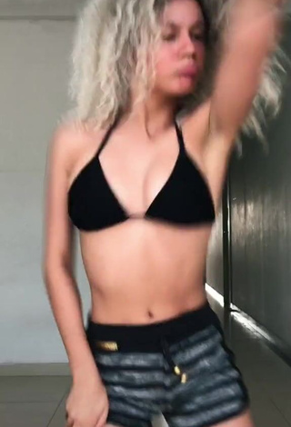 3. Sweetie Sandra Costa in Black Bikini Top and Bouncing Tits