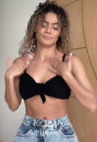 1. Alluring Sandra Costa in Erotic Black Crop Top and Bouncing Boobs