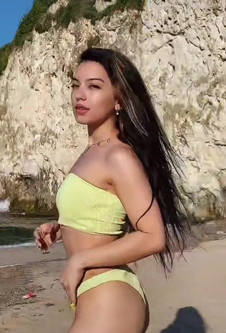 1. Hot Sivara Jidkova in Yellow Bikini at the Beach