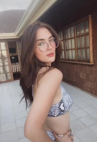 1. Irresistible Sofia Andres Shows Cleavage in Snake Print Bikini