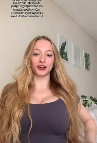 1. Hot Sophia Diamond Shows Cleavage in Grey Top