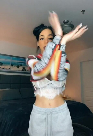 Beautiful Christina Kalamvokis Shows Cleavage in Sexy White Crop Top and Bouncing Tits