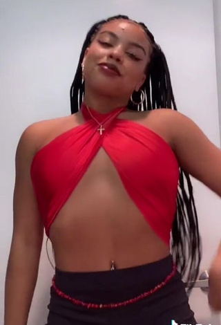 3. Hottie Syera Plitt in Red Crop Top