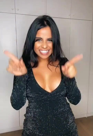 3. Erotic Tati Nunes Shows Cleavage in Black Overall and Bouncing Boobs