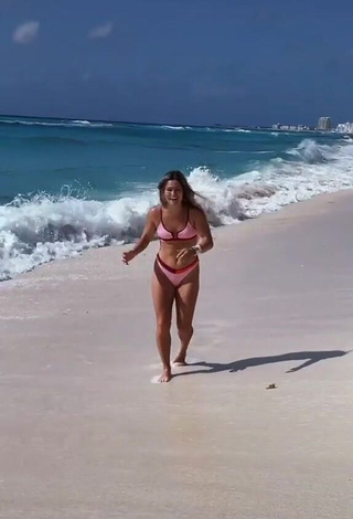 3. Captivating Tatum Beck in Pink Bikini at the Beach