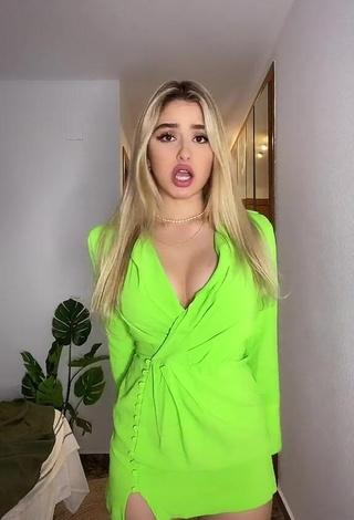 Hottie Teressa Dillon Shows Cleavage in Lime Green Dress and Bouncing Boobs