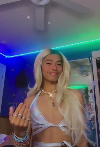 Cute Toni Cervantes in White Crop Top