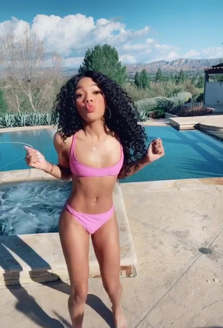 Cute Teala Dunn Shows Butt at the Swimming Pool