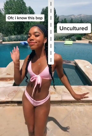 1. Teala Dunn in Cute Pink Bikini at the Swimming Pool