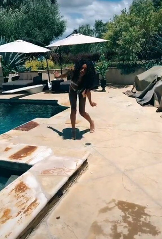 1. Sweet Teala Dunn in Cute White Bikini at the Pool