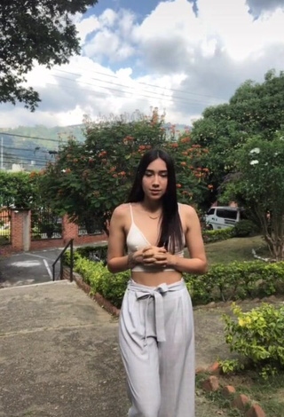 Erotic Val in White Crop Top