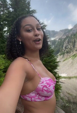 Sweetie Veondre Mitchell Shows Cleavage in Camouflage Bikini