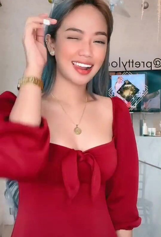 3. Erotic Amber Miles in Red Dress and Bouncing Tits