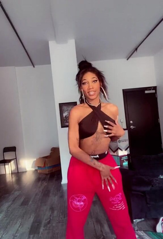 2. Cute Bria Alana in Black Crop Top