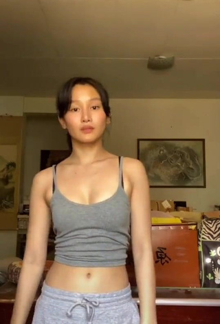 1. Irresistible Chienna Filomeno in Grey Crop Top and Bouncing Tits