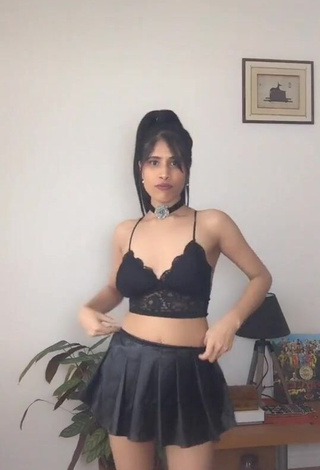 1. XENA in Cute Black Crop Top and Bouncing Tits